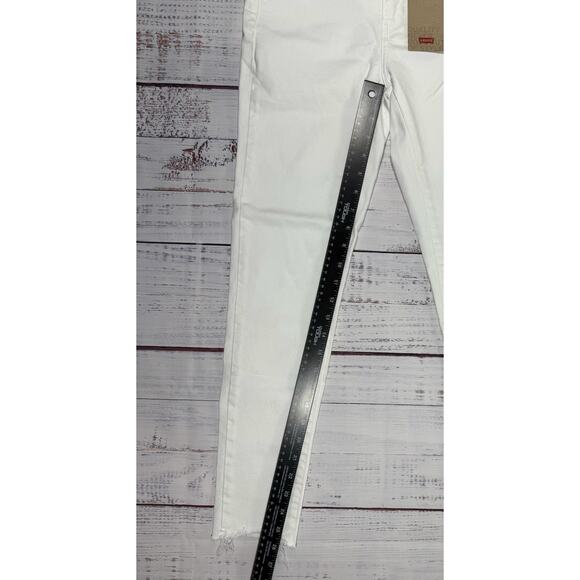 Levi 721 Jeans Women Size 0 (W25) High Rise Skinny Stretch Distressed White NWT - Picture 6 of 8